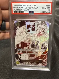 PSA 10 Gom Gom Fire-Fist Pistol Red Hawk OP11-114 One Piece Card Japanese - Image 1