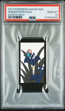 Porygon Grimer Pokemon Card May Kanto Hanafuda 2013 Japanese Nintendo PSA 10 - Image 1
