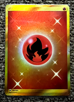 ENERGY 167/147 HOLO FIRE ENERGY SM-BURNING SHADOWS GOLD SECRET POKEMON CARD NM - Image 1