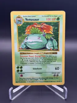 Venusaur 15/102 Shadowless Base Set Holo Rare Pokemon Card - Image 1