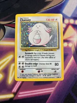 Chansey 3/102 1999 Base Set Unlimited Pokemon Card WOTC Vintage Holo Rare - LP - Image 1