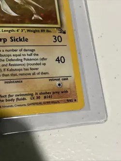 Pokemon TCG Kabutops Holo Rare Card 9/62 Fossil Unlimited 1999 Vintage - Image 5