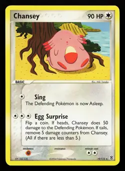 Chansey 19/112 Rare EX FireRed & LeafGreen Pokemon Card - Image 1