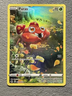 Paras GG32/GG70 Galarian Gallery Crown Zenith Full Art Holo NM Pokemon Card - Image 1