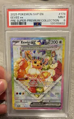 PSA 9 Eevee 174 Prismatic Evolutions Super Premium Collection Promo Pokemon Card - Image 1