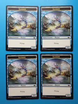 MTG 4x Illusion Token x4 NM Modern Horizons Magic Playset Blue Flying 1/1 - Image 1