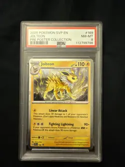 2025 Pokemon SVP EN Jolteon PRE Poster Collection #169 PSA 8 - Image 1