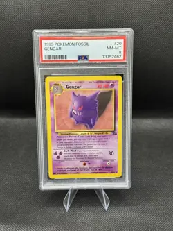 1999 Pokemon Fossil Gengar #20 PSA 8 - Image 1