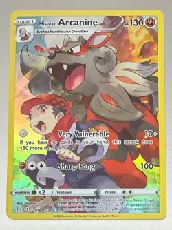 POKEMON HISUIAN ARCANINE TG08/TG30 RARE HOLO LOST ORIGIN PACKET TO SLEEVE MINT ! - Image 1