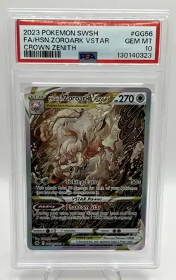 2023 Pokemon Hisuian Zoroark VSTAR GG56/GG70 Crown Zenith PSA 10 - Image 1