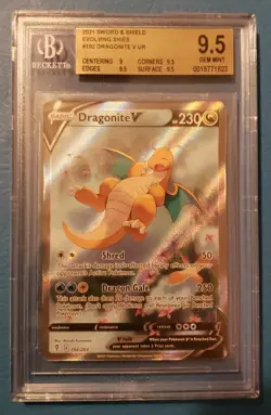 Pokemon 2021 Dragonite V 192/203 Alt Art Evolving Skies Beckett 9.5 GEM MT - Image 1
