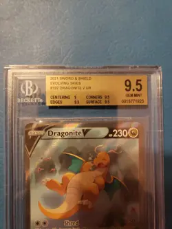 Pokemon 2021 Dragonite V 192/203 Alt Art Evolving Skies Beckett 9.5 GEM MT - Image 3