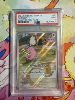 2024 Pokemon TWM EN Chansey Illustration Rare #187 PSA Mint 9 - Image 1