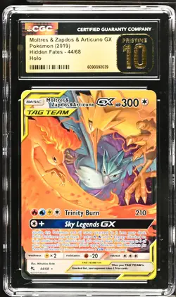 2019 Pokemon Moltres & Zapdos & Articuno GX #44/68 CGC 10 - Image 1