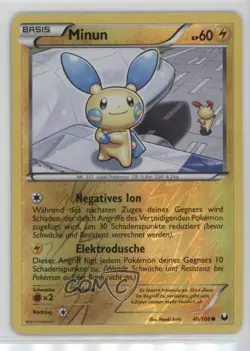 Minun Reverse Foil Pokemon Black & White Dark Explorers #40 - Image 1