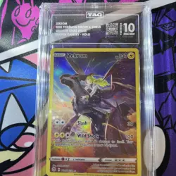 2022 POKEMON SWORD & SHIELD BRILLIANT STARS #TG05 FULL ART/ZEKROM TAG 10 GEM MT - Image 1