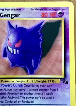 Gengar Pokemon TCG Fossil Set Unlimited 20/62 Rare Non-Holo LP - Image 4