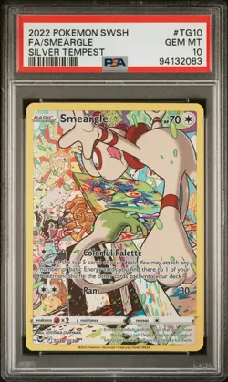 2022 POKEMON SWORD & SHIELD SILVER TEMPEST #TG10 FULL ART/SMEARGLE PSA 10 - Image 1