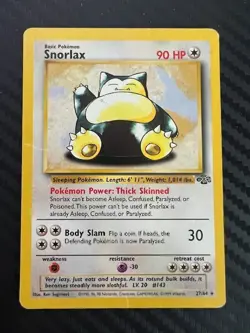 Pokemon TCG Snorlax 27/64 Jungle Unlimited Non-Holo Rare DMG - Image 1
