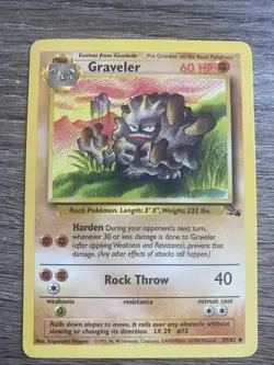 Pokemon TCG Graveler Fossil 37/62 Regular 1999-2000 Wizards Base Set - LP - Image 1