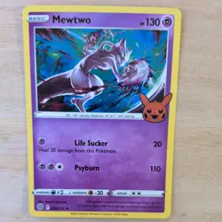 MEWTWO 056/172 POKEMON CARD (BRILLIANT STARS SET) TRICK OR TRADE HOLO - Image 1