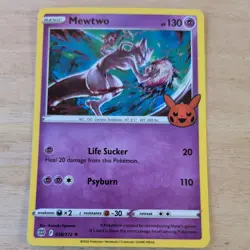 MEWTWO 056/172 POKEMON CARD (BRILLIANT STARS SET) TRICK OR TRADE HOLO - Image 2
