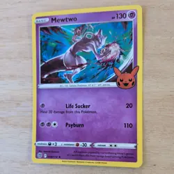 MEWTWO 056/172 POKEMON CARD (BRILLIANT STARS SET) TRICK OR TRADE HOLO - Image 4