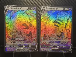 Arcanine & Growlithe CUSTOM Made Stained Glass Holo Van Gogh Cards LAST SET - Image 1