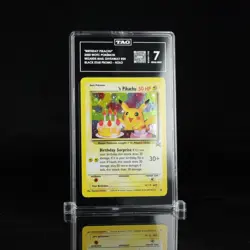 Pokemon TCG 2000 Black Star Promo Birthday Pikachu Holo #24 TAG 7 Graded Card - Image 1