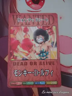 Carte One Piece Data Carddass OnePy Match Wanted Sheet 9 card Luffy memorial - Image 1