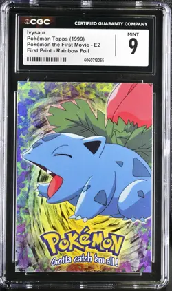 CGC 9 MINT Topps Ivysaur E2 RAINBOW FOIL HOLO First Print Pokemon Card psa - Image 2