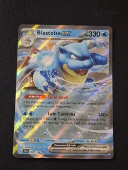 Blastoise ex 030/142 Holo Pokemon TCG Card Stellar Crown NEAR MINT - Image 1