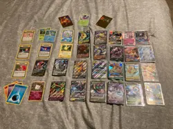 250 random pokemon cards, 30 GUARANTEED RARE CARDS, match table, binder, tin. - Image 1