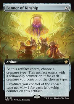 MTG BANNER OF KINSHIP 484 EXC - VESSILLO DELL’AFFINITA - FDN X EN - MAGIC - Image 1