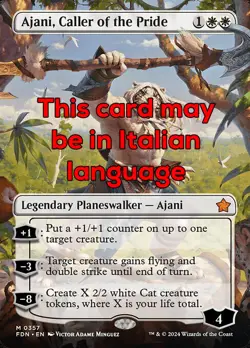MTG AJANI, CALLER OF THE PRIDE 357 EXC - AJANI, EVOCATORE DEL BRANCO - FDN X IT - Image 1