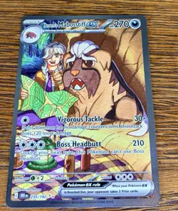 Pokemon TCG Arven's Mabosstiff EX #235/182 Sv10: Destined Rivals SAR - Image 1