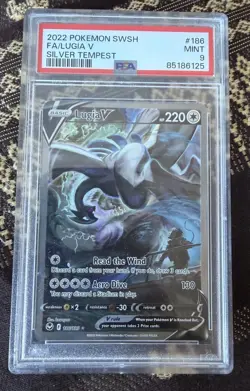 2022 POKEMON SWORD AND SHIELD SILVER TEMPEST #186/195 LUGIA V FULL ART PSA 9 - Image 1