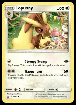 Lopunny Uncommon SM Ultra Prism 107/156 Moderately Played Buy 10 Get 10 Free - Image 1