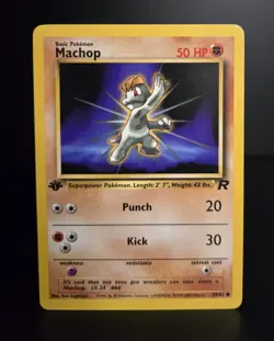 Pokemon TCG - MACHOP - 1ST EDITION - 59/82 - TEAM ROCKET (2000) - WOTC - LP/NM - Image 1