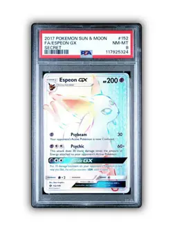 2017 Pokemon Sun & Moon Espeon GX #152 Full Art Secret Rare PSA 8! - Image 1