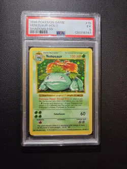 Pokemon Venusaur 15/102 Shadowless Base Set Holo Rare PSA 5 - Image 2