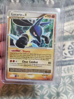 LP Pokemon TCG Lucario LV.X Dp Black Star Promotional DP12 Holo Promo - Image 1
