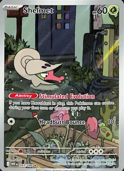 Shelmet IR 093/086 White Flare Pokemon Card English Scarlet & Violet NM - Image 1