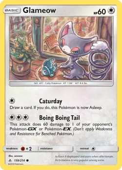 Glameow 159/214 Sm-Unbroken Bonds Regular for sale online - Image 3
