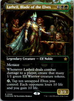 Lathril, Blade of the Elves (Borderless) R Foundations FDN 349 NM Foil - Image 1