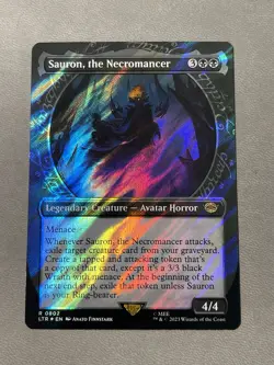 1x Sauron, the Necromancer, Showcase Art Surge Foil, LOTR, Magic, MTG NM - Image 1