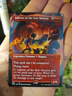 MTG Inferno of the Star Mounts AFR 293 Regular (Borderless) Rare NOT FOIL - Image 1
