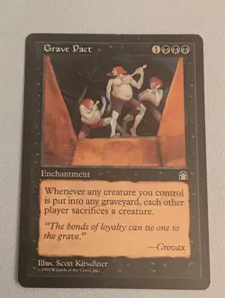 MTG Grave Pact - Stronghold Rare - Moderate Play - Magic The Gathering - Image 1