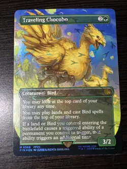 Traveling Chocobo (Borderless) (Chocobo Track Foil) MTG Magic Final Fantasy NEW - Image 1