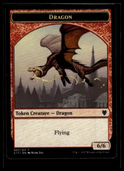 Born of the Gods #10 & 7 double-sided Gold Token dragon - Image 2